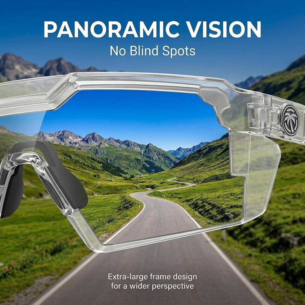 UV400 Photochromic Polarized Safety Sunglasses for Outdoor Work Cycling Driving