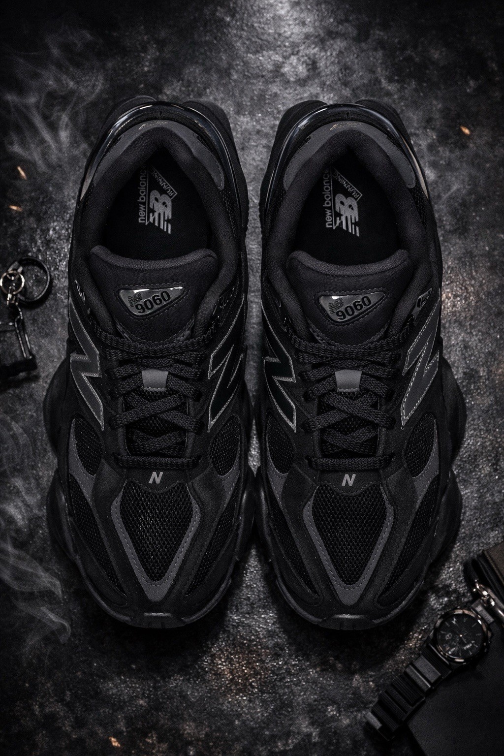 New Balance 9060 Triple Black Cat Suede U9060BPM Men Size 10.5