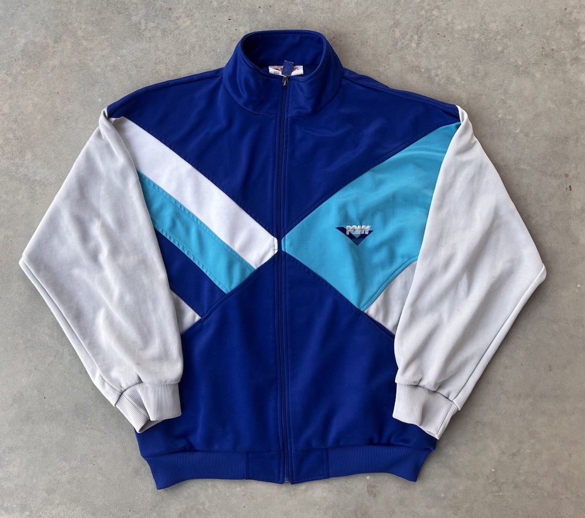 Vintage Pony Brand Jacket Size L/XL Color Block Track Full Zip 80s 90s Hip Hop