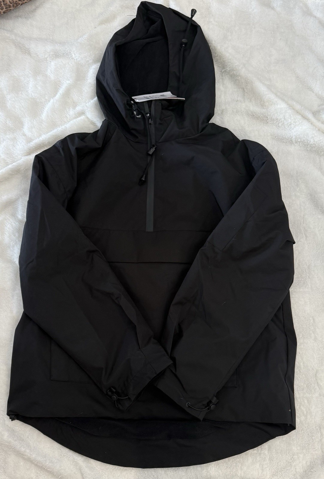Puffit STM-TEX Waterproof Oversized Fall, Half Zip Rain Jacket – Fleece Lined