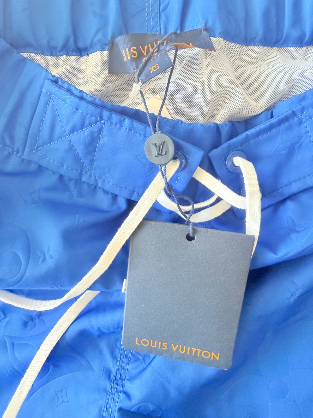 Louis Vuitton 2022 LV Monogram 3D Pocket Swim Trunks Blue XS NWT Virgil Abloh
