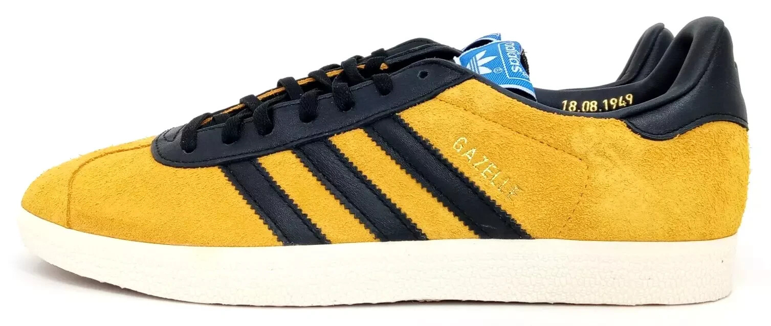 Adidas Men’s Originals Gazelle Sneakers Yellow Black Suede JP5283