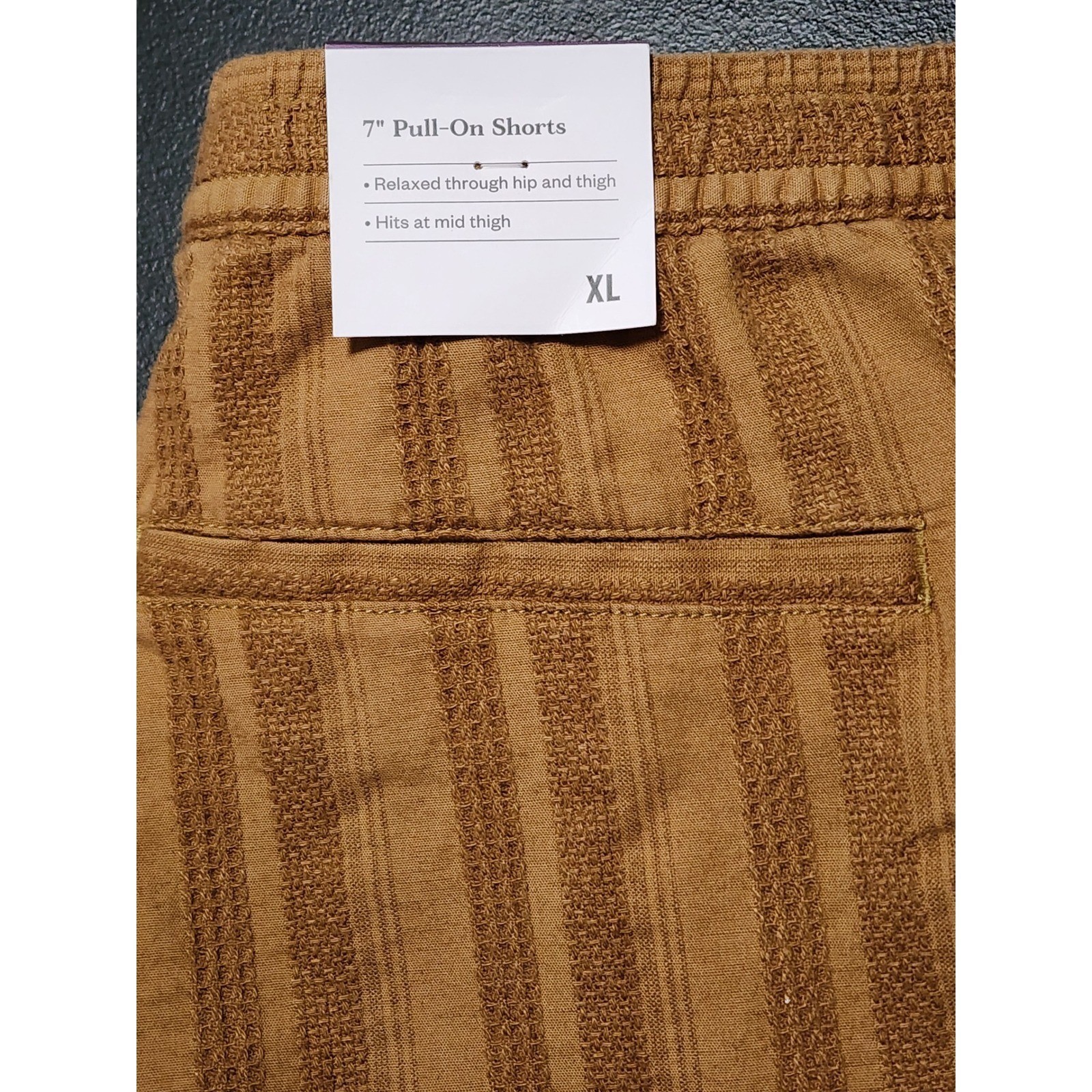 Goodfellow & Co Pull-On Shorts Textured Stripe XL Brown