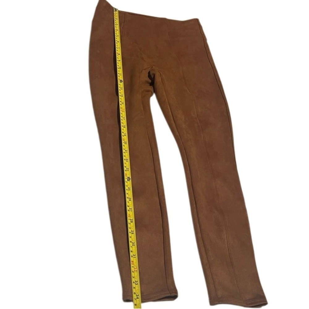 SPANX Rich Caramel Brown Faux Suede Pull On Leggings Size Small