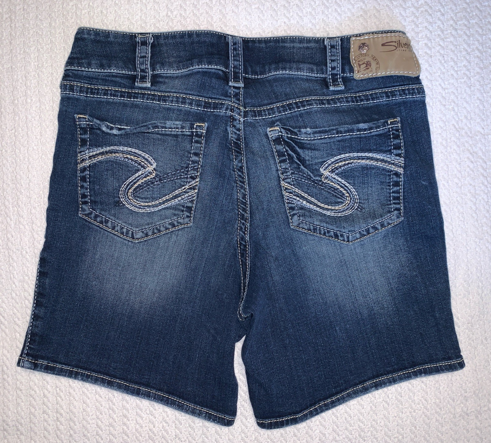 WOMENS SILVER SUKI JEAN SHORTS SIZE W30/L4 1/2