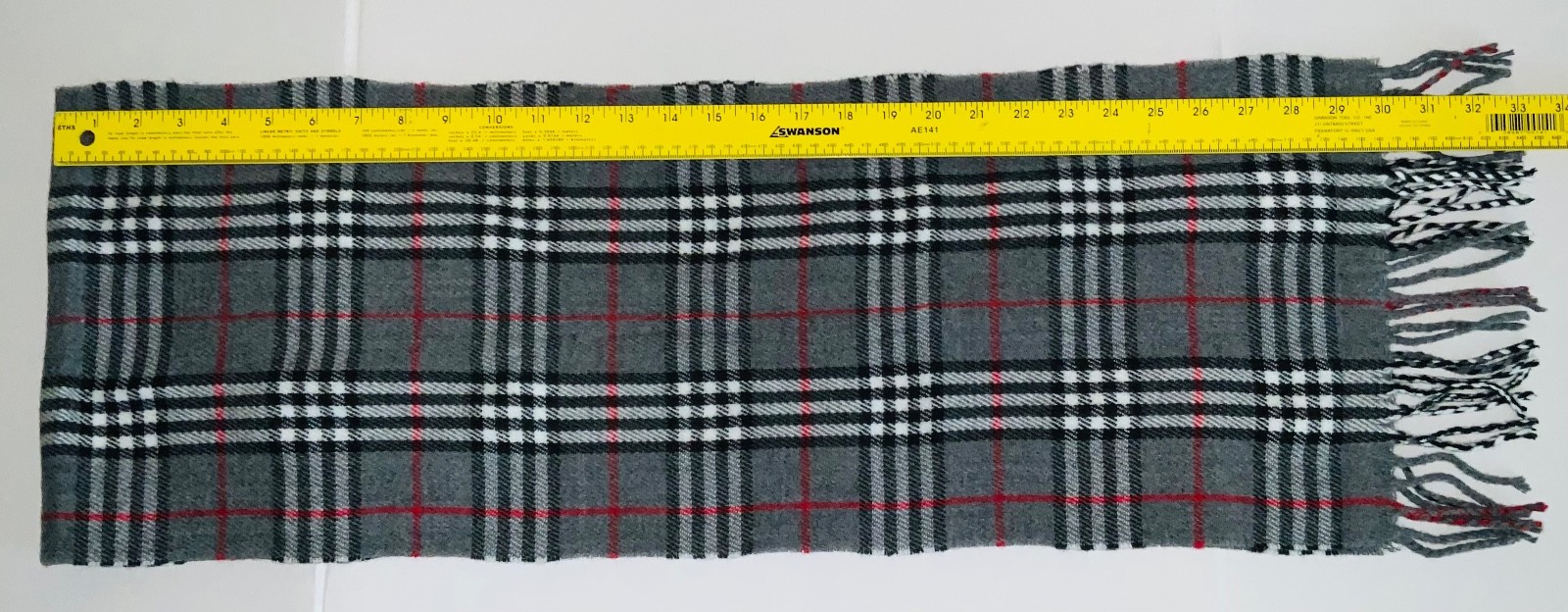 James Pringle Weavers Men’s Grey Military Rectangle 100% Acrylic Scarf NWT
