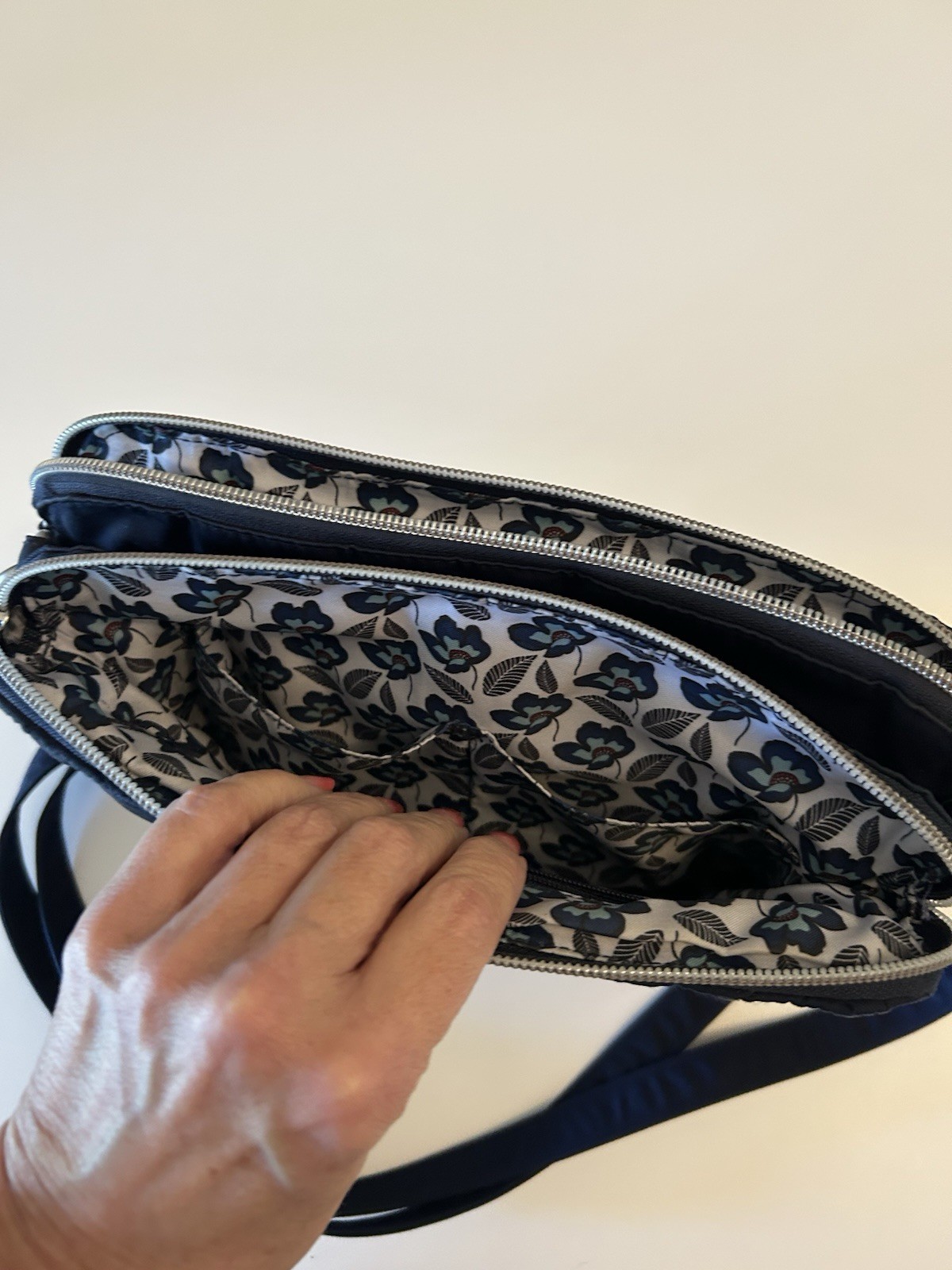 Vera Bradley Midtown Crossbody Bag Floral Lining