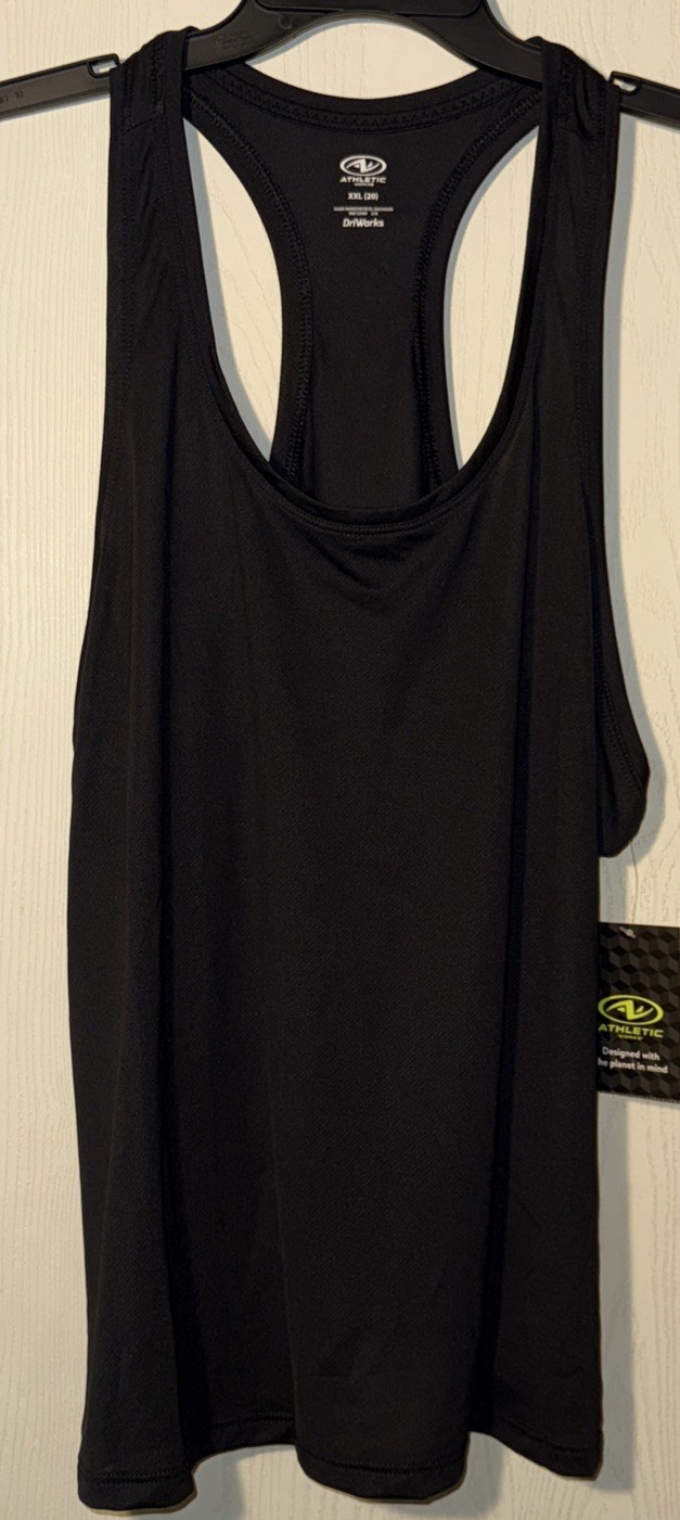 Womens Exercise Tank Athletic Works Black Pullover Top Shirt Size XXL 20
