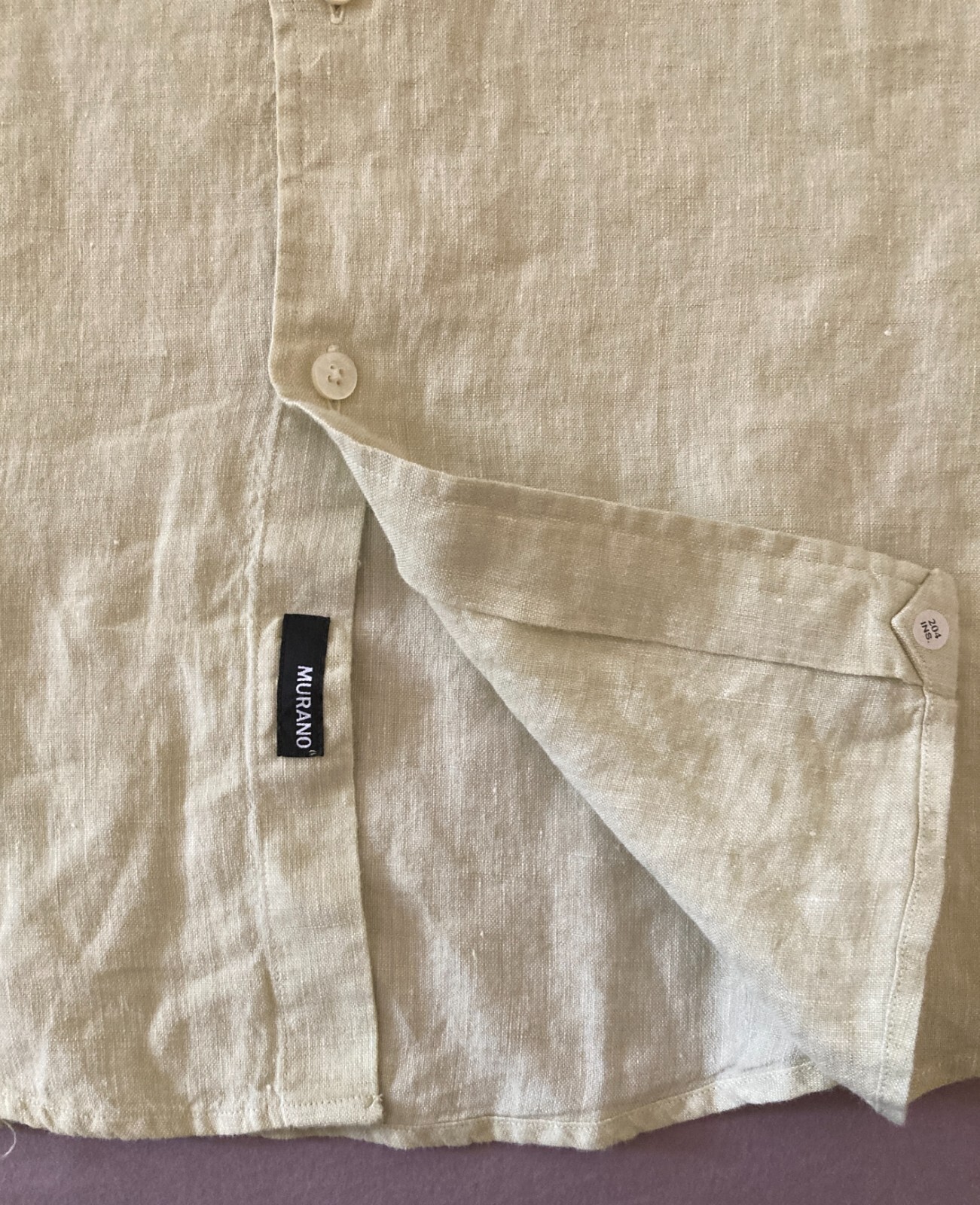 Men’s MURANO Light Green – Yellow Shirt Large L NWoT NEW Fine European Linen