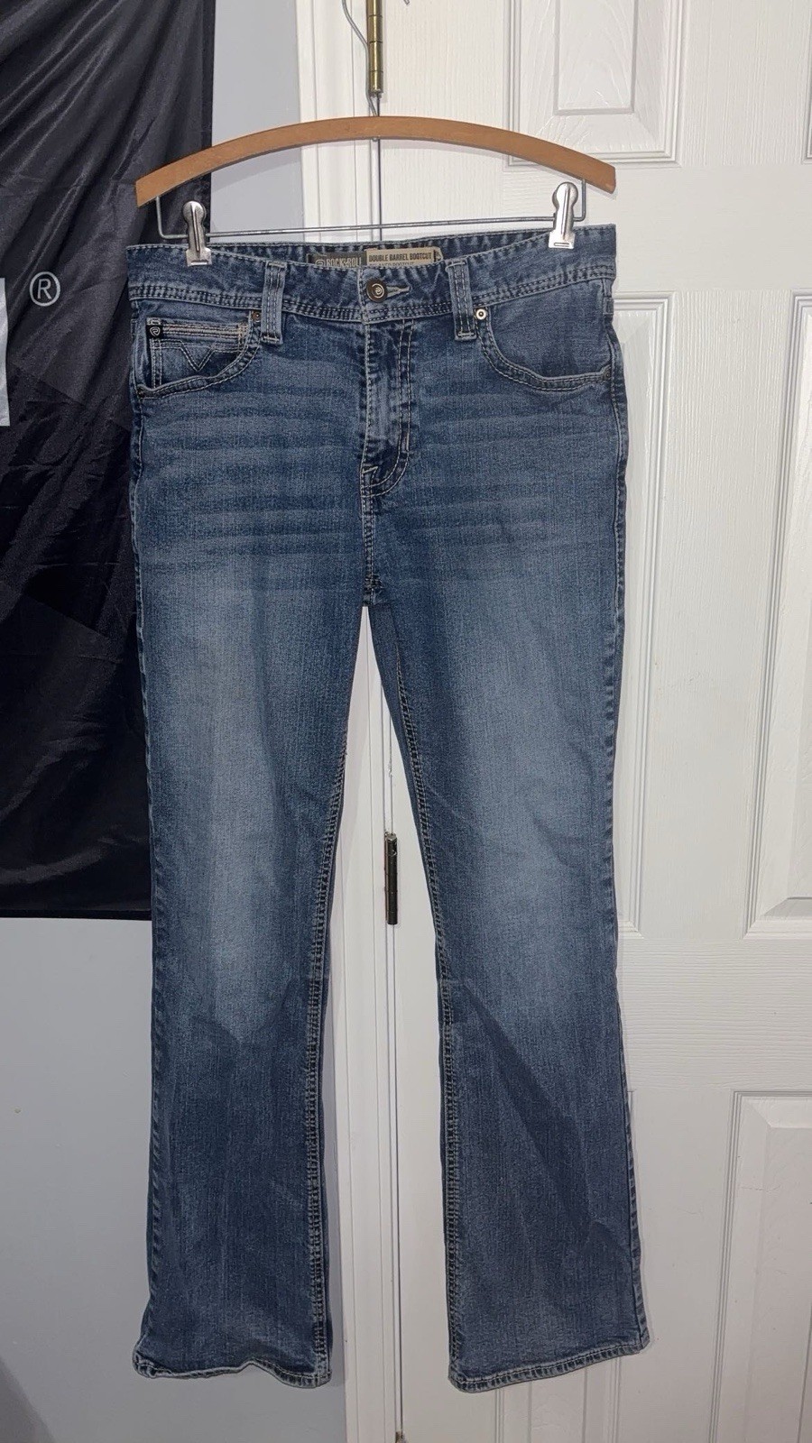 Rock & Roll Denim Double Barrel Jeans Bootcut Men’s 32×36 Western Cowboy