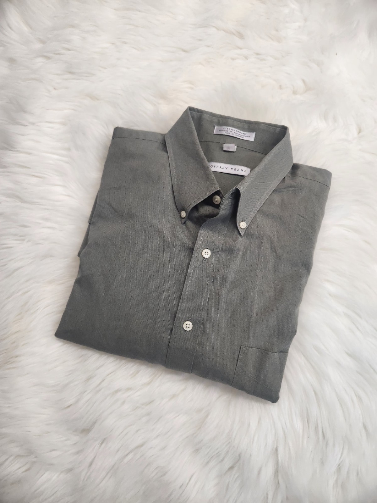 Geoffrey Beene Dress Shirt L 16 1/4 34/35 80’s 2 ply pinpoint