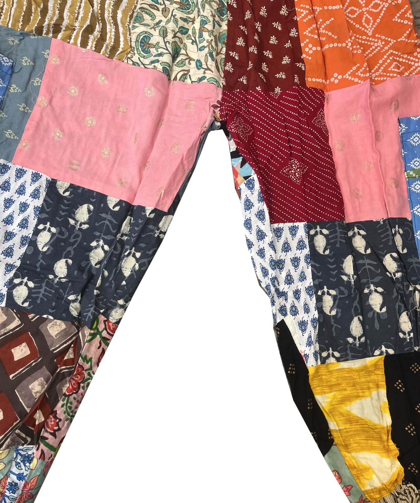 Funky Hippie Handmade Unisex Pants, Patchwork Multi Color Beautiful Harem Pant