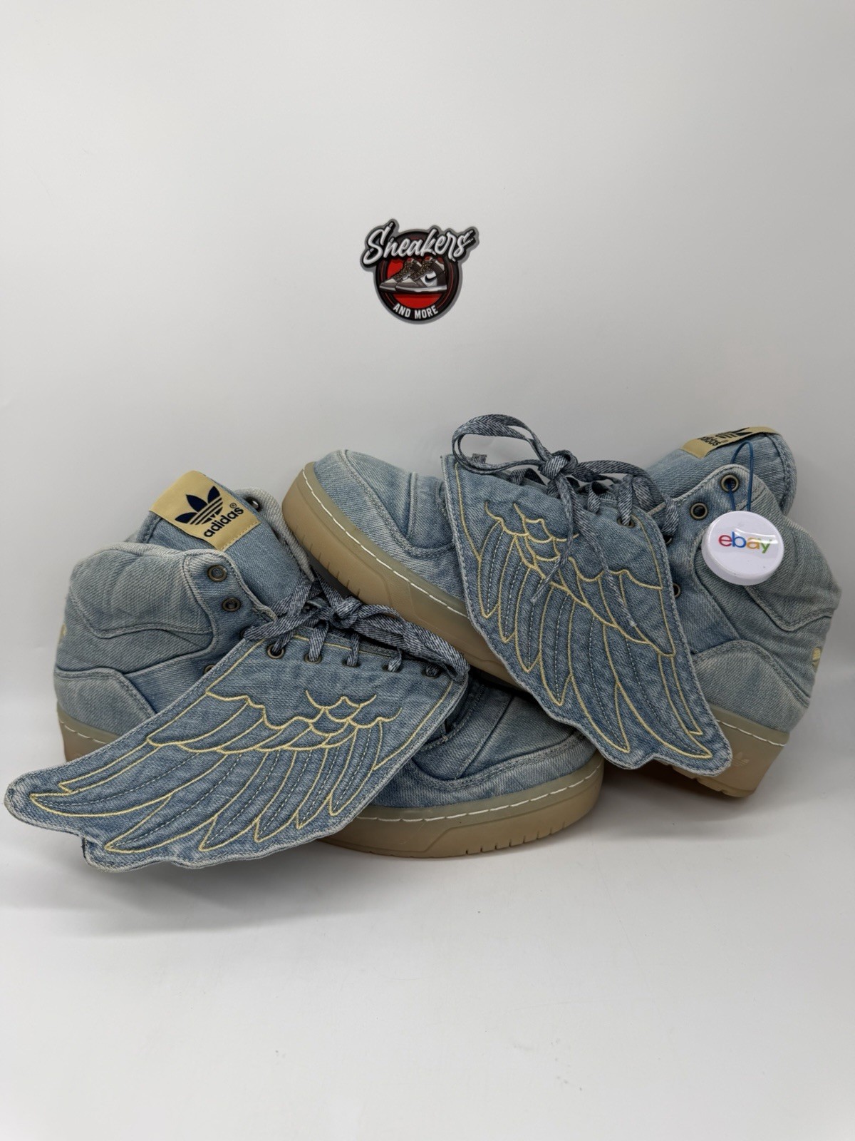 Adidas Originals ObyO Jeremy Scott JS Denim Wings Blue V24621 Bear Size 10.5