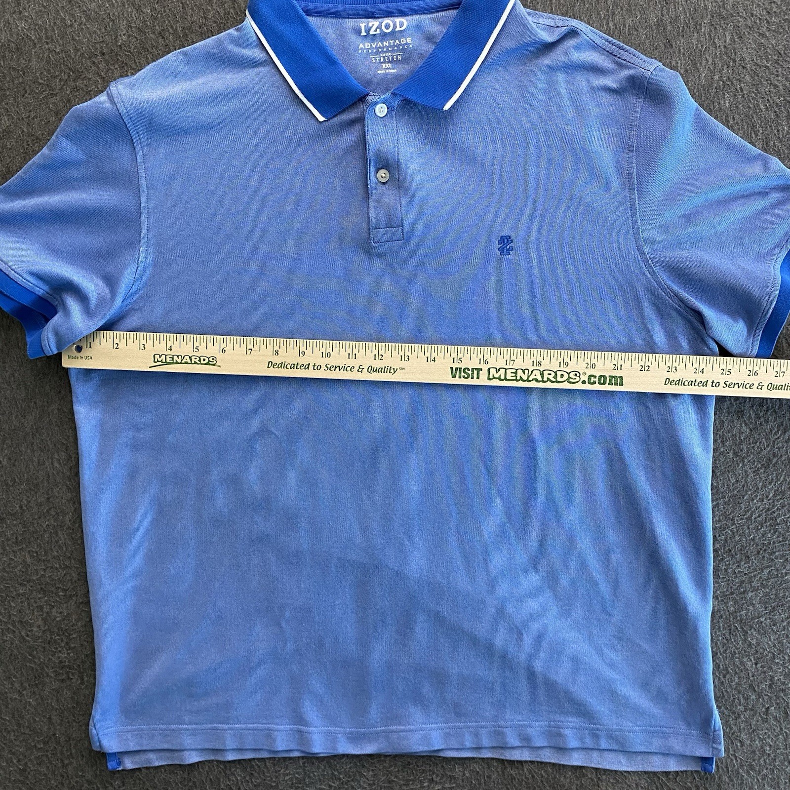 Izod Advantage Performance Natural Stretch Polo Shirt Mens Size 2XL Blue