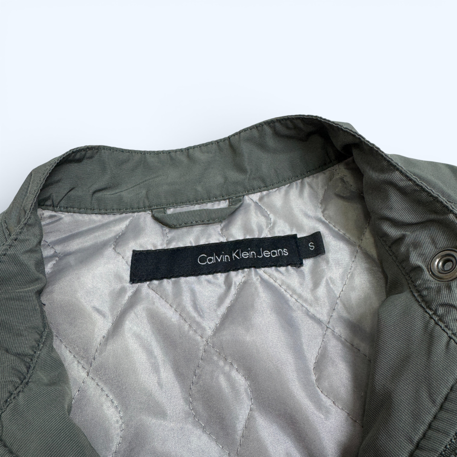 CALVIN KLEIN JEANS Womens Luxury & Stylish Grey Bomber Jacket Size S All Seasons