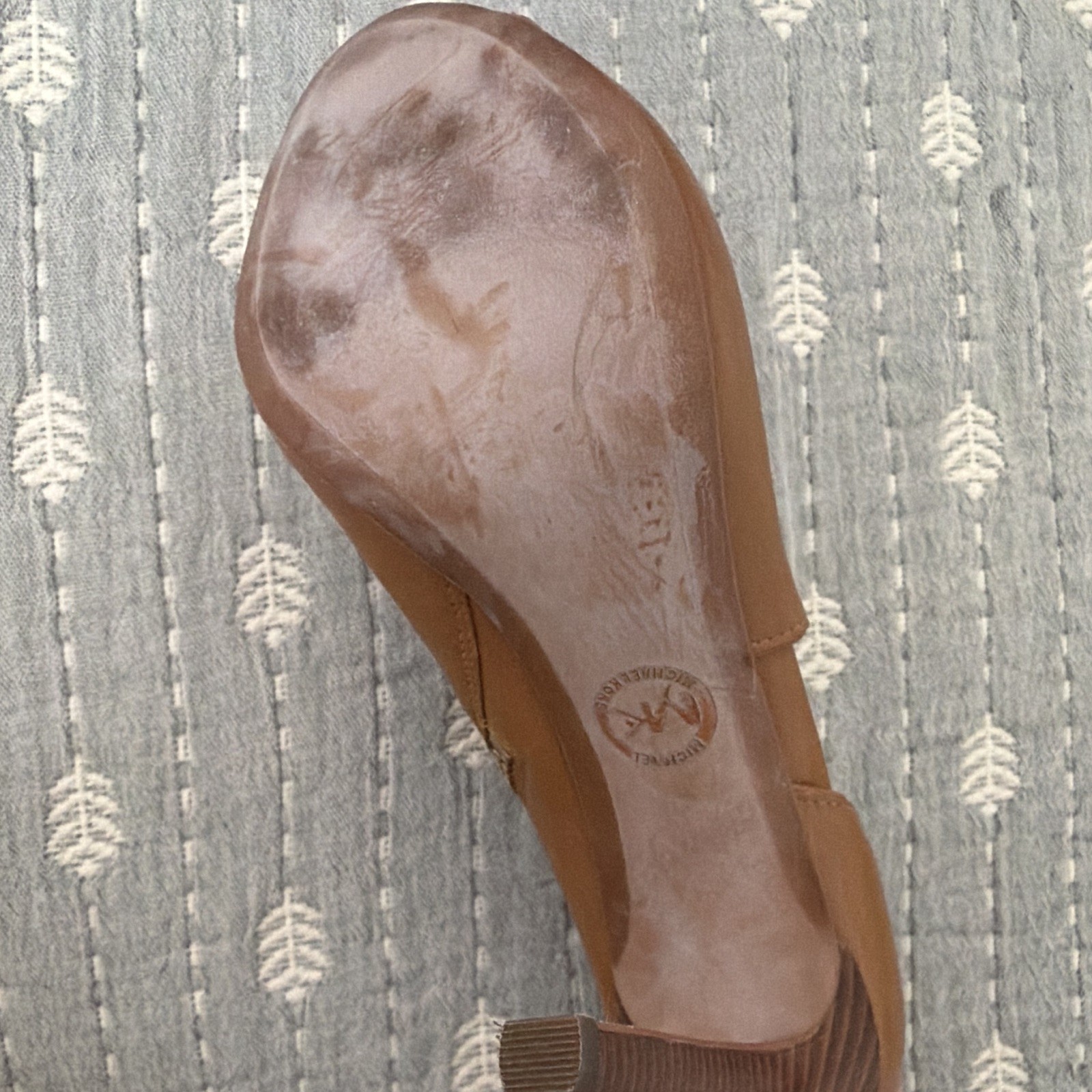 Michael Kors Brown Leather Open Toe Zip Stiletto Pumps Women’s US 7 EUC