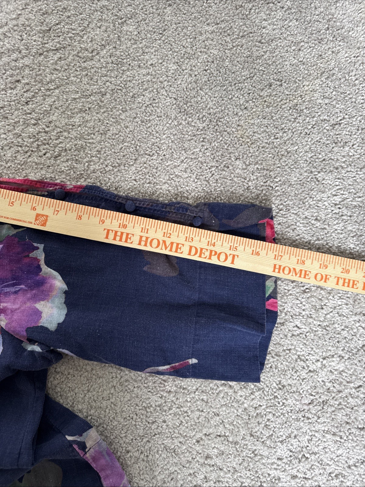 Soft Surroundings Linen Floral Blouse Navy Blue Sz 2x Tunic