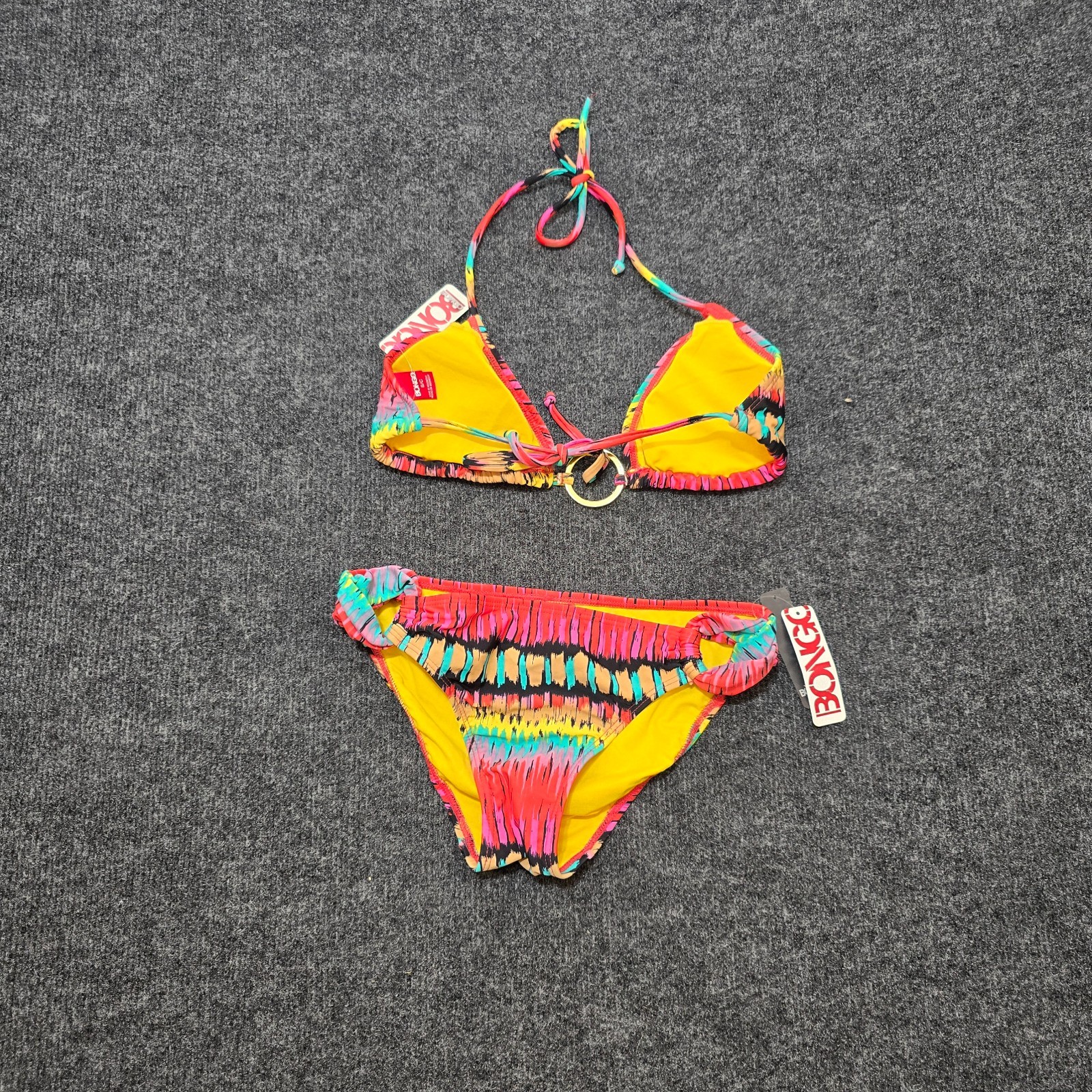 Bongo Bikini Set NWT Women’s Small Multicolor Halter Top & Bottom Two Piece Swim