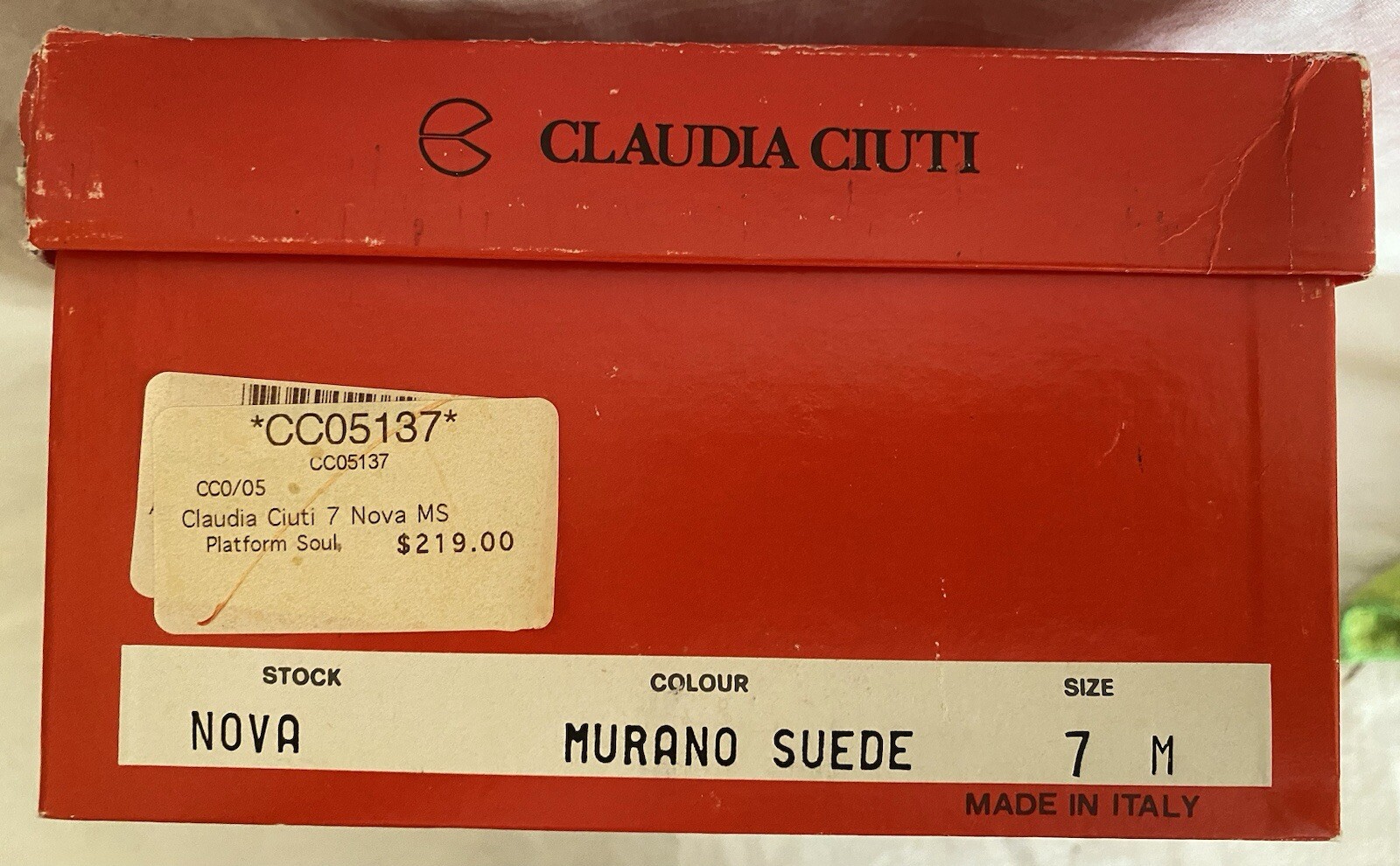 C.2005 Claudia Ciuti Nova Turquoise Suede Slide – Size 7