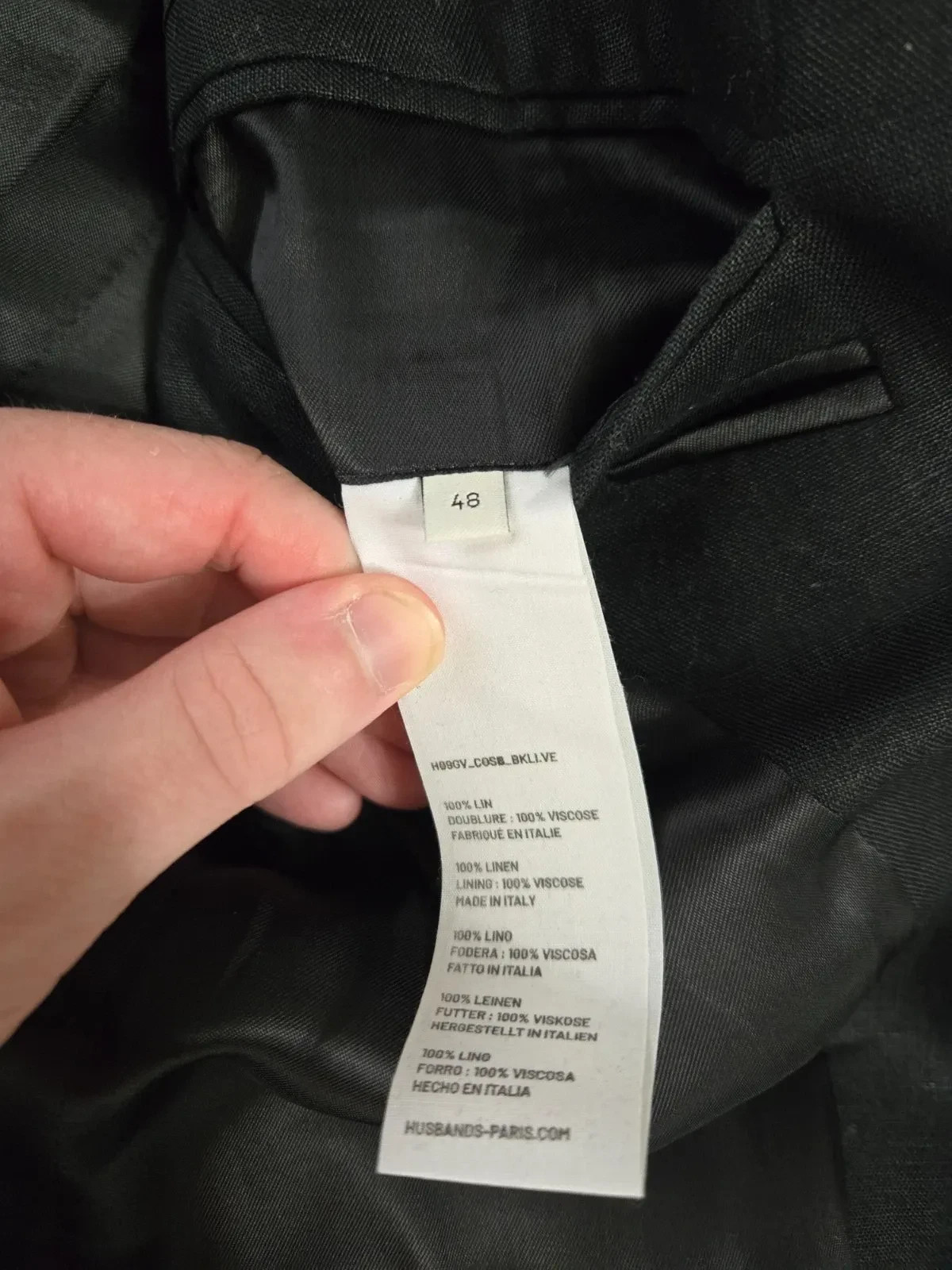 Husbands Paris Black Linen Suit EU 48 / 40 US 38 / 30 Gucci Vault Archive Rare