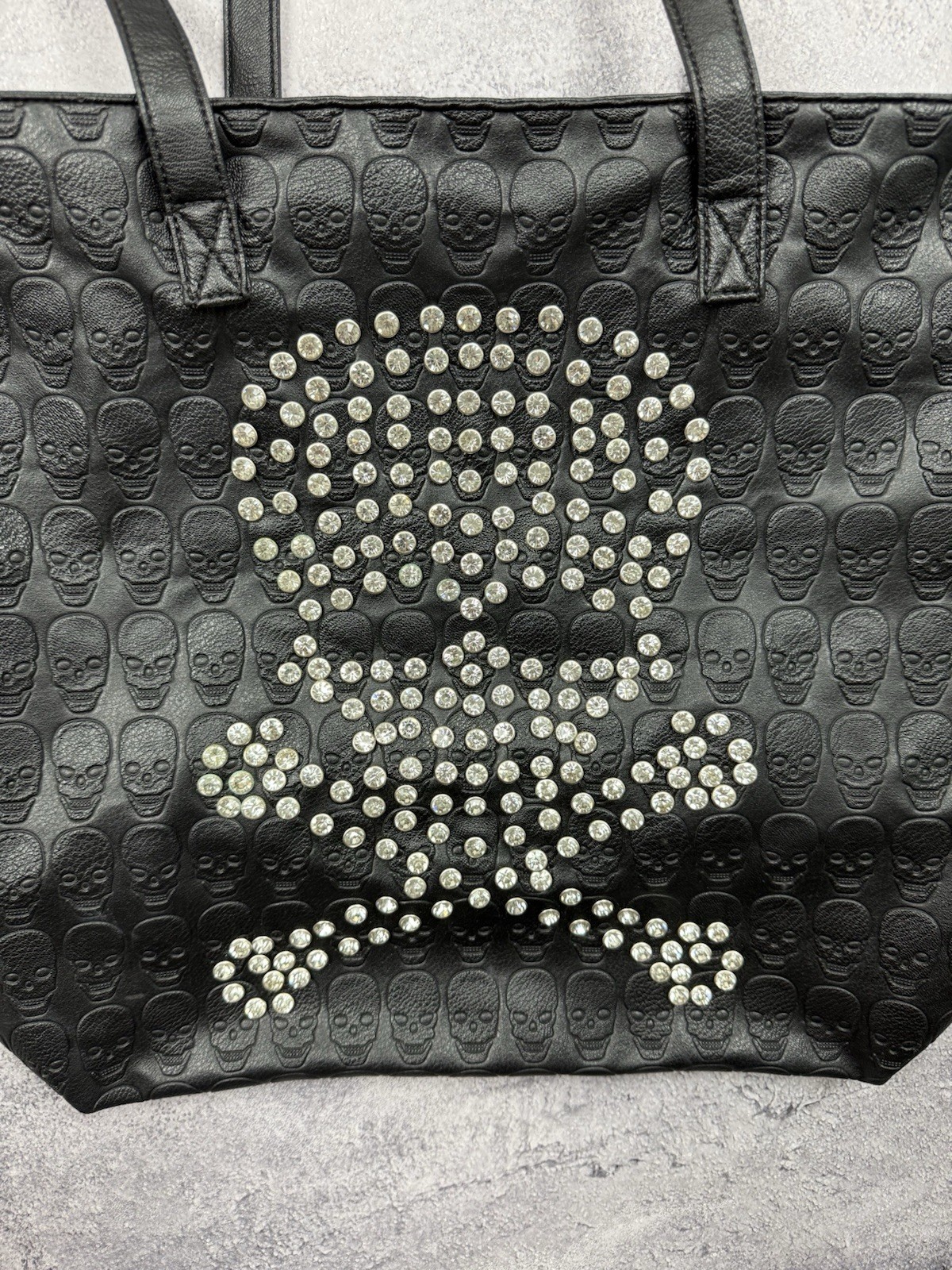 Vintage Avant Garde Skull Bag Rhinestones Y2K Style Punk Gothic Black Rare Hype
