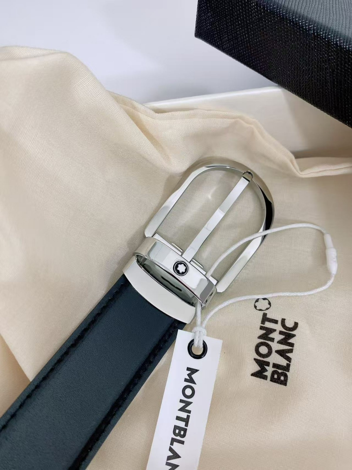 Montblanc Black/Brown 30mm Reversible Leather Belt With Gift Packaging