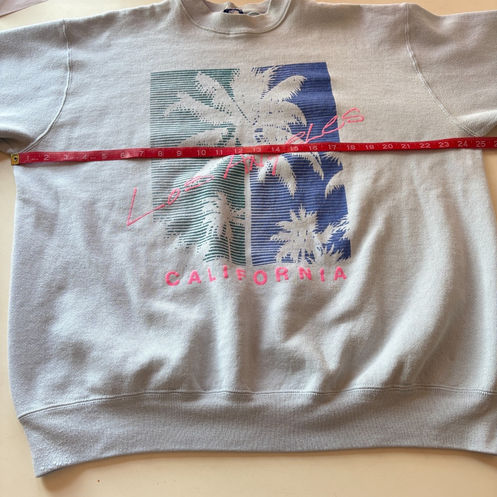 Vintage 90s Los Angeles Sweatshirt XL California Palm Tree Graphic Tultex USA