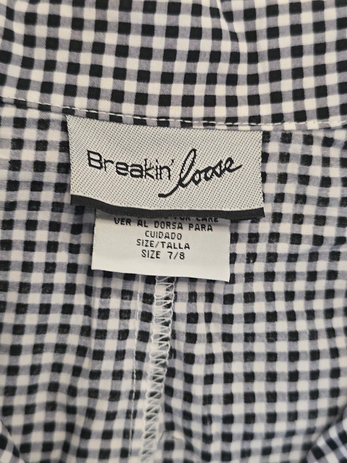 Breakin Loose Blazer Women’s 7/8 Black Gingham Puff Sleeve Western Prairie Y2K