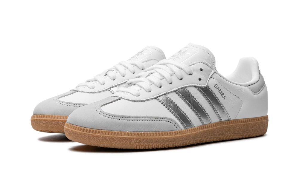 Adidas Samba OG White Silver Metallic Grey JI2725 Womens New
