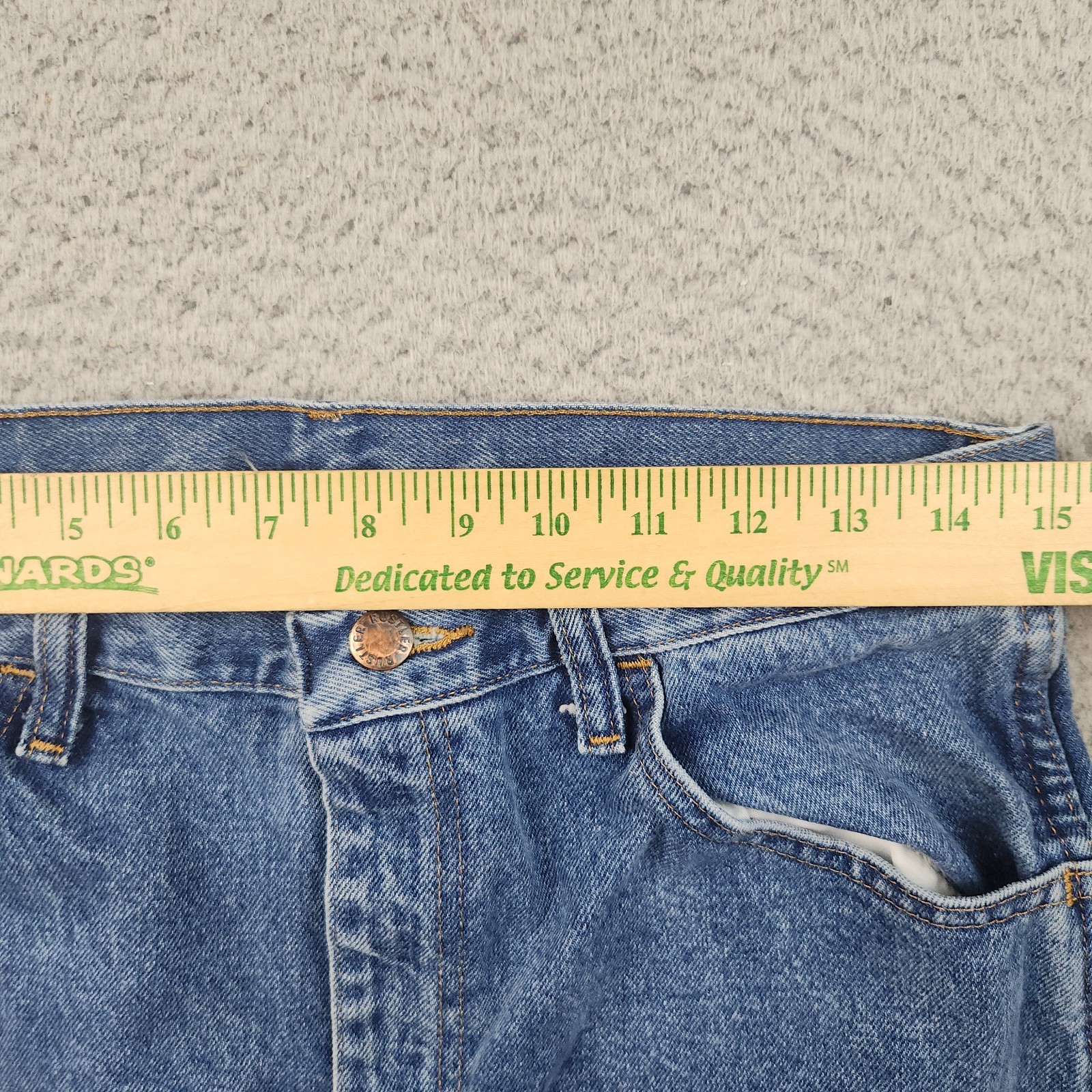 Mens Workwear Blue Jeans Denim 32×32 Cotton Classic Straight Leg Stonewash Pants