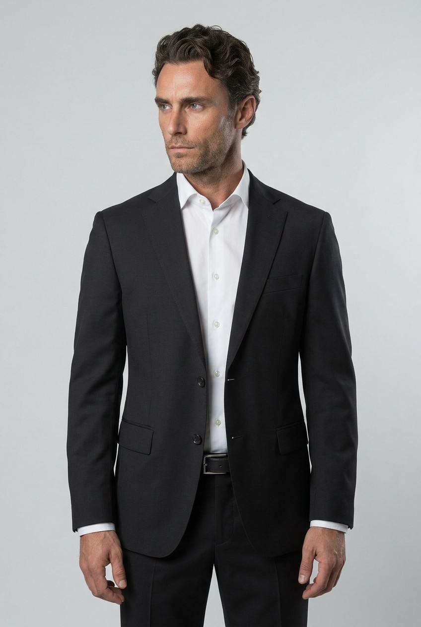 Hart Schaffner Marx Chicago Fit Black Wool Blazer 42R 2-Button Notch Lapel