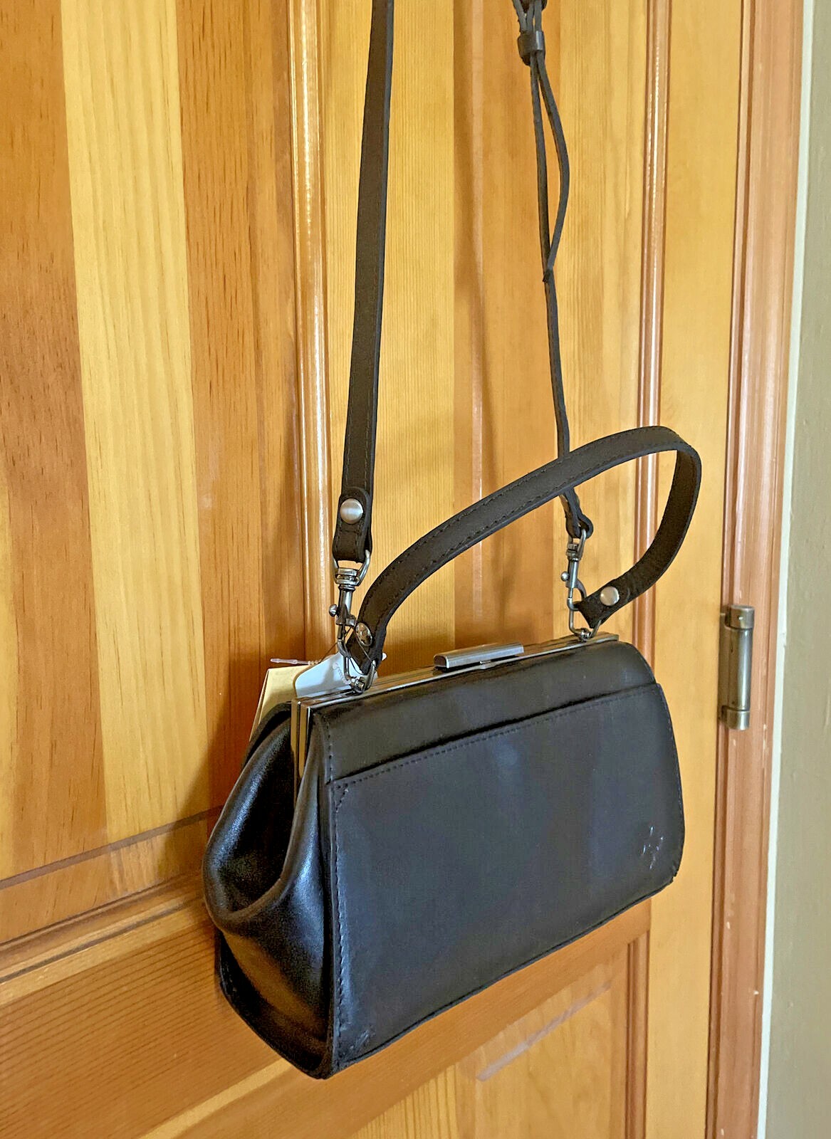 Patricia Nash BOVINO Frame Satchel Cut Out ~ Black Tooled NWT ORIG. $199