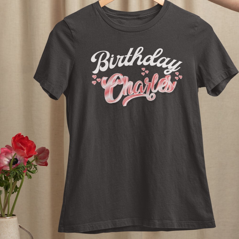 Personalised Custom Your Name T-shirt Heart Family Friendship Birthday Gifts