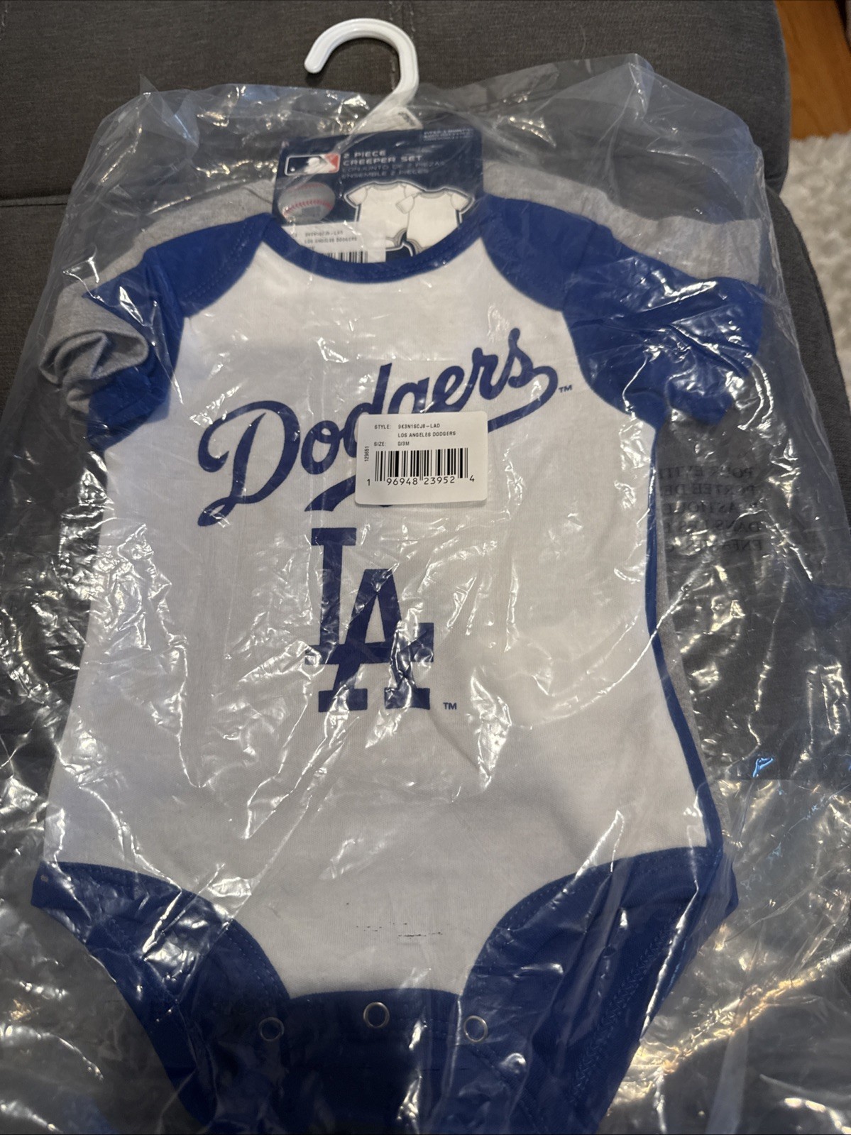 Dodgers 2 Piece Creeper Set 0-3M Baby Toddler
