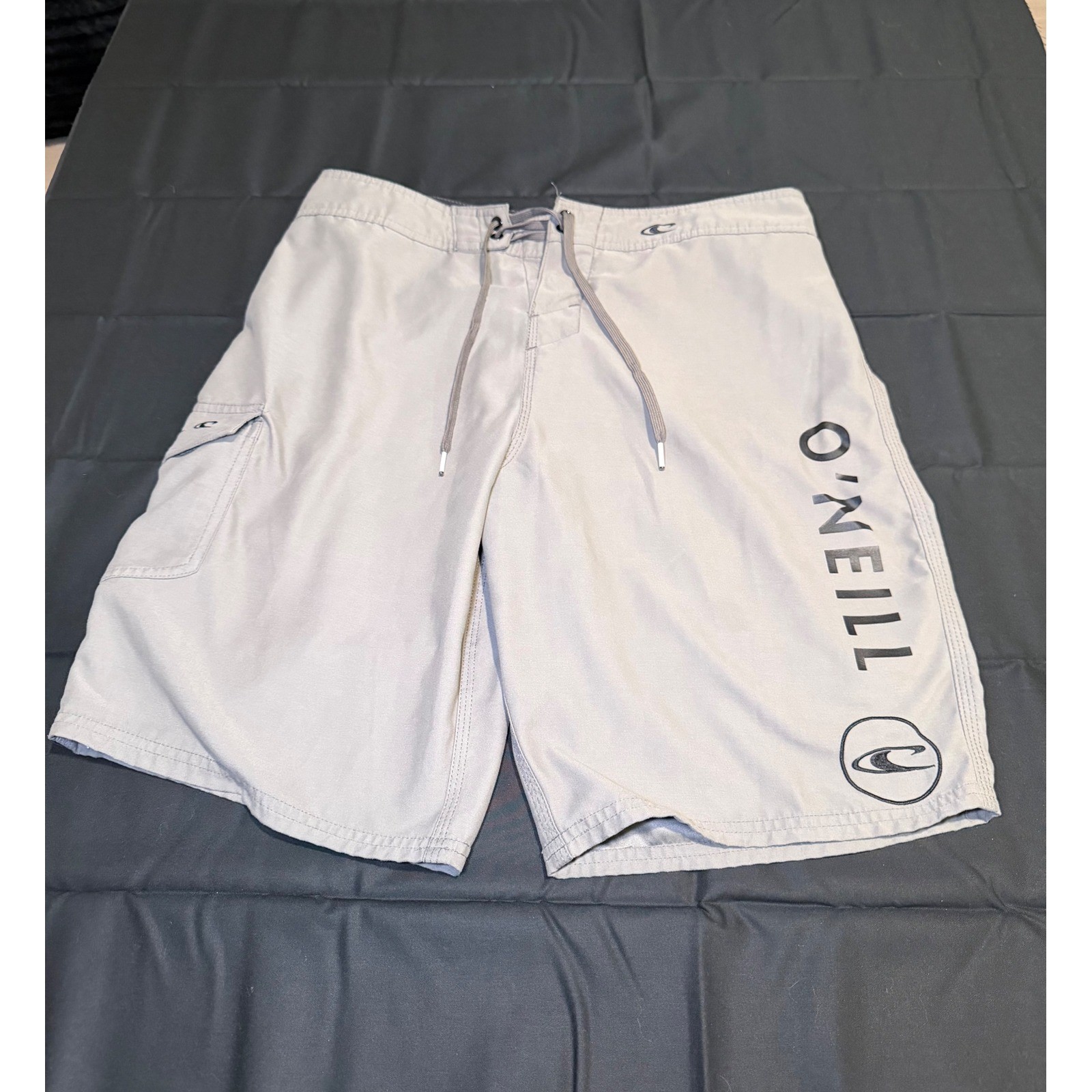 ONeill Mens Grey Cargo Board Shorts Swim Trunks Size 34