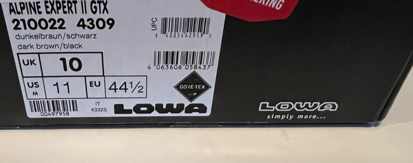 LOWA Alpine Expert II GTX GoreTex Boot Hiking Trekking Mountaineering Made ITALY