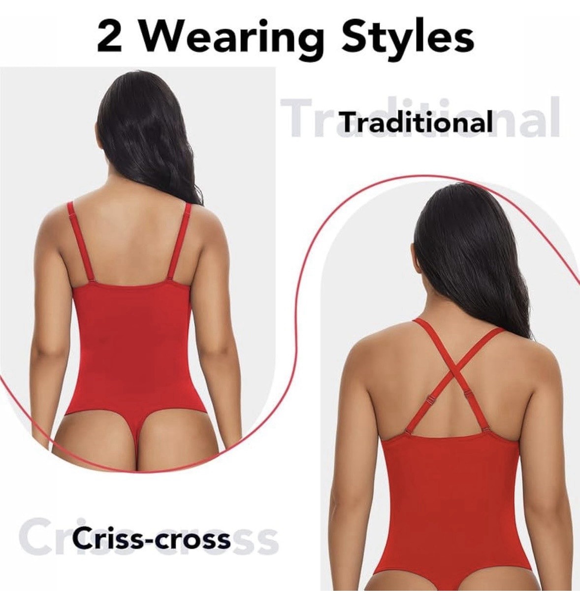 Shaper in Red Sexy Low Cut Shapewear Bodysuit Size Medium