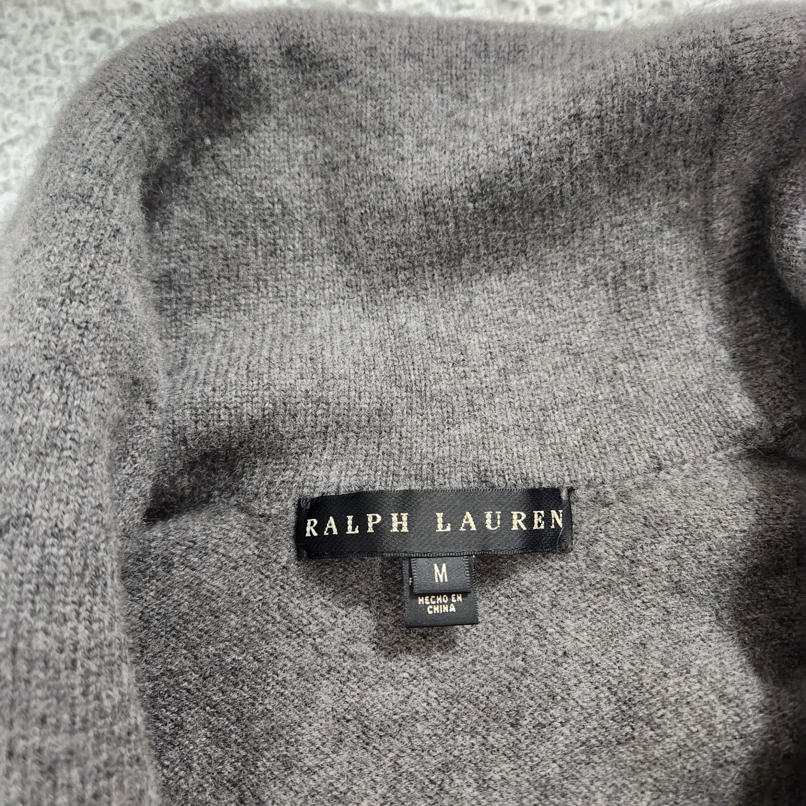 Ralph Lauren Black Label Dress Womens Medium Brown Cashmere Angora Silk Leather