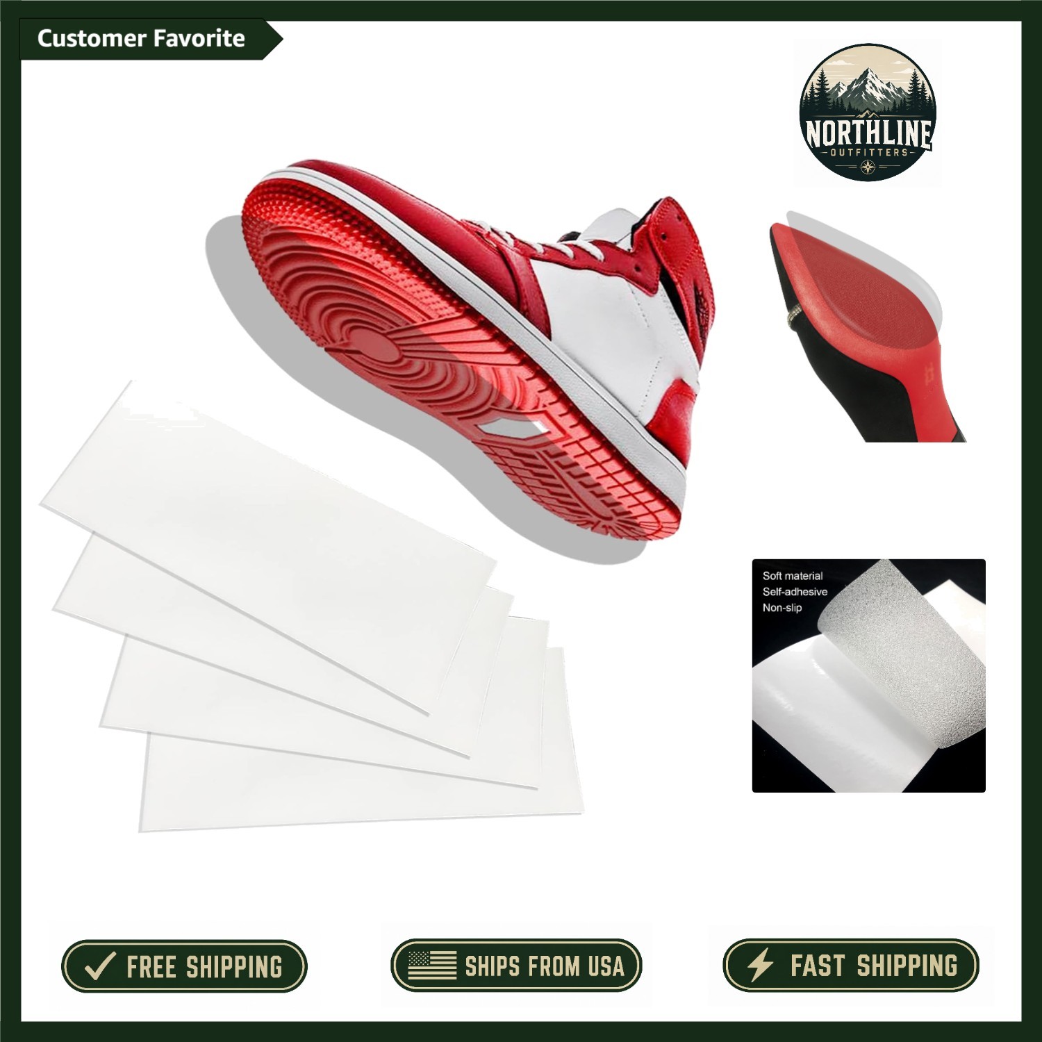 Crystal Clear Shoe Sole Protectors – Self-Adhesive Cover for Sneakers & Heels