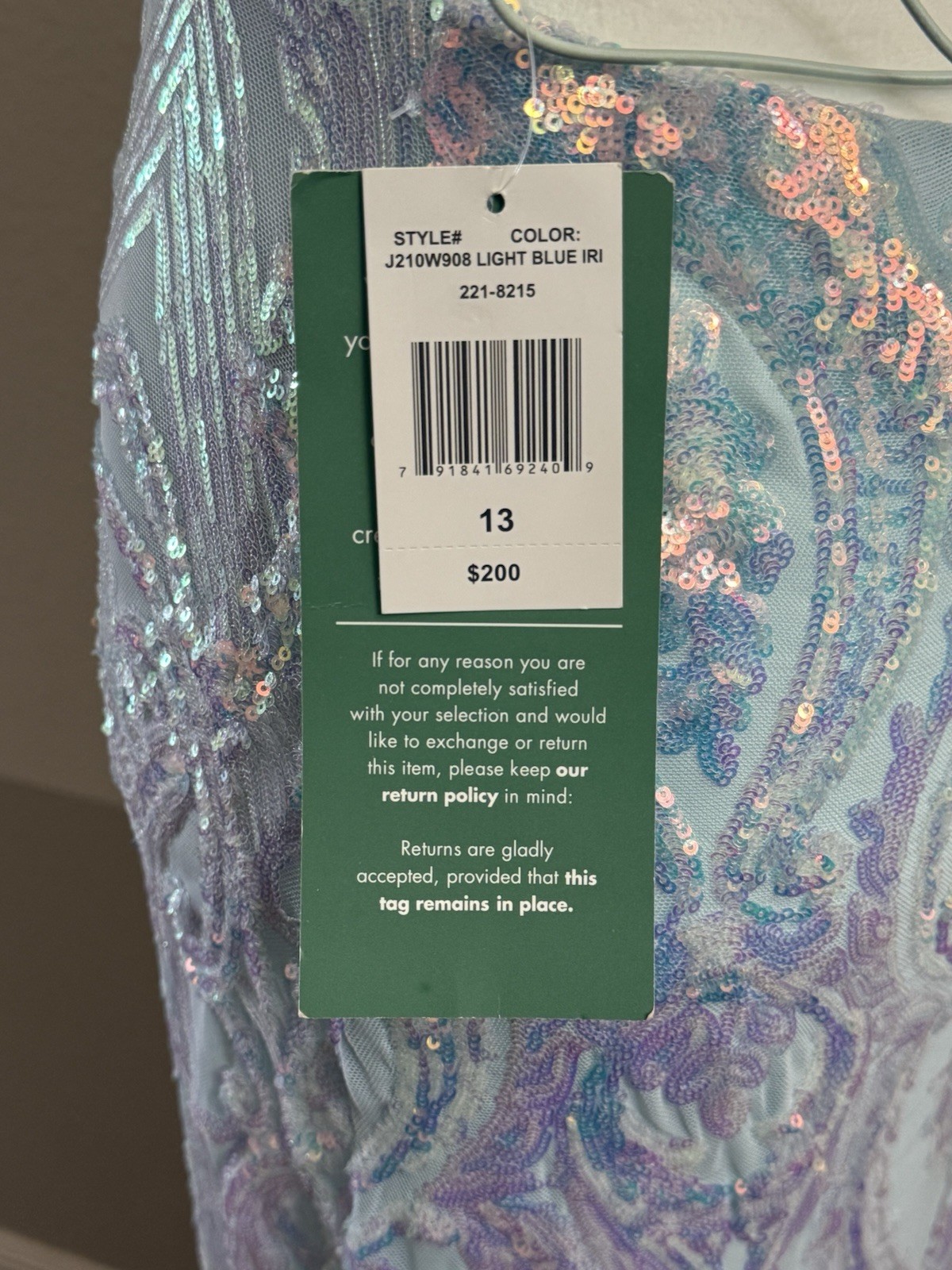 Light Blue Sequin Formal/Prom Dress – Size 13
