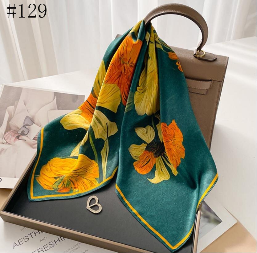 100% Mulberry Silk 27″ Square Scarf Women Neckerchief Wrap Multiple styles