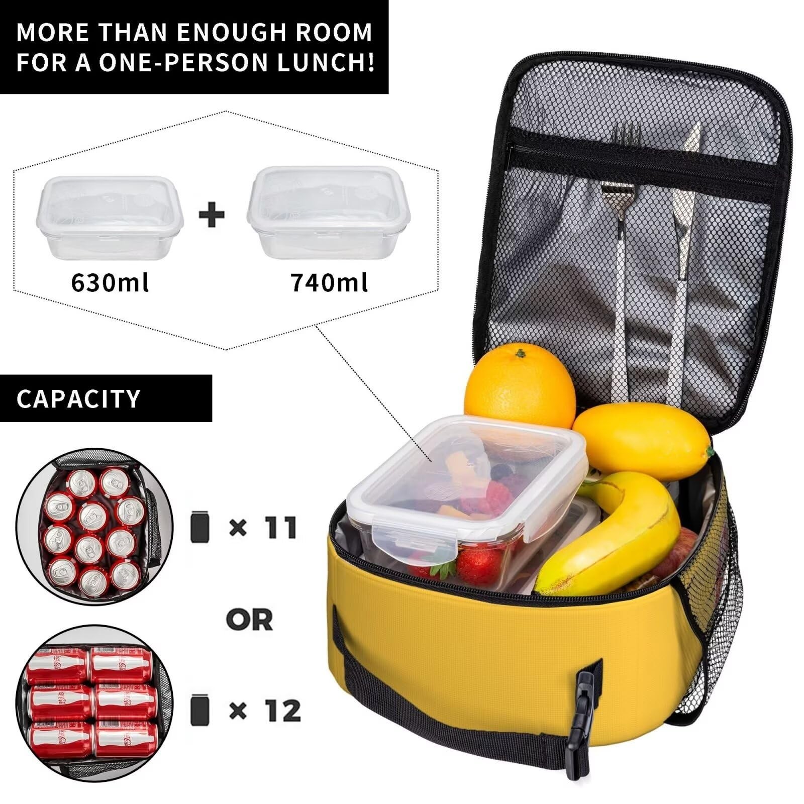 School Bus Backpack Large Capacity 11.4×7.8×15.7in with Lunch Bag Set – Perfect