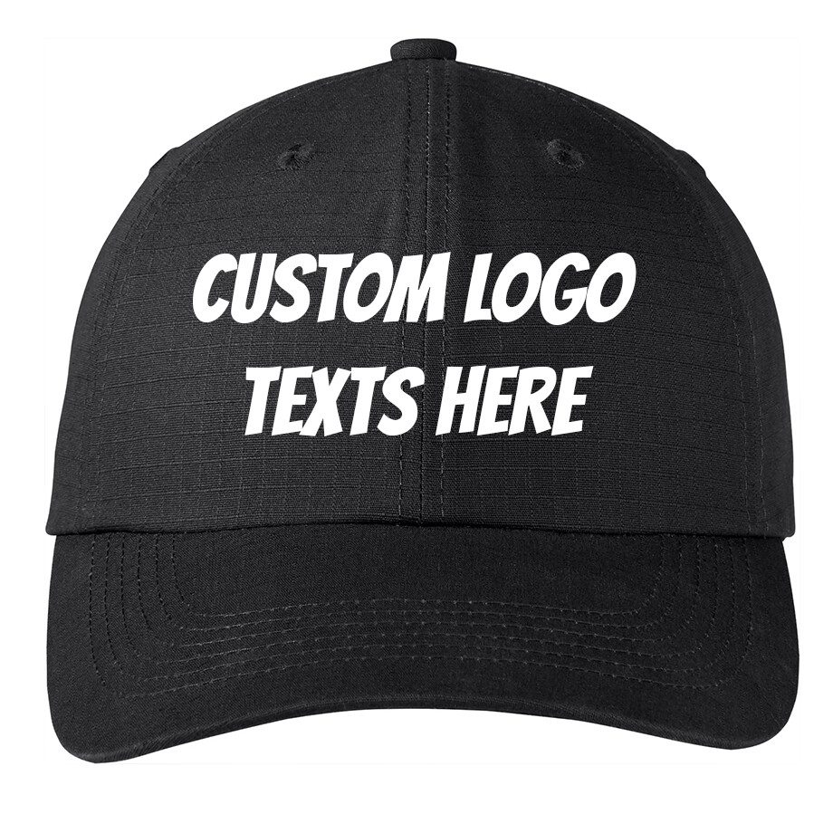 Ink Stitch Custom Logo Texts Stitching Logo Texts Ripstop Grid Baseball Caps