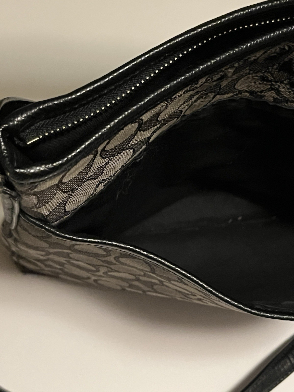 Coach New York Crossbody Black Bag With Cc Monogram Pattern And Adjustable Strap