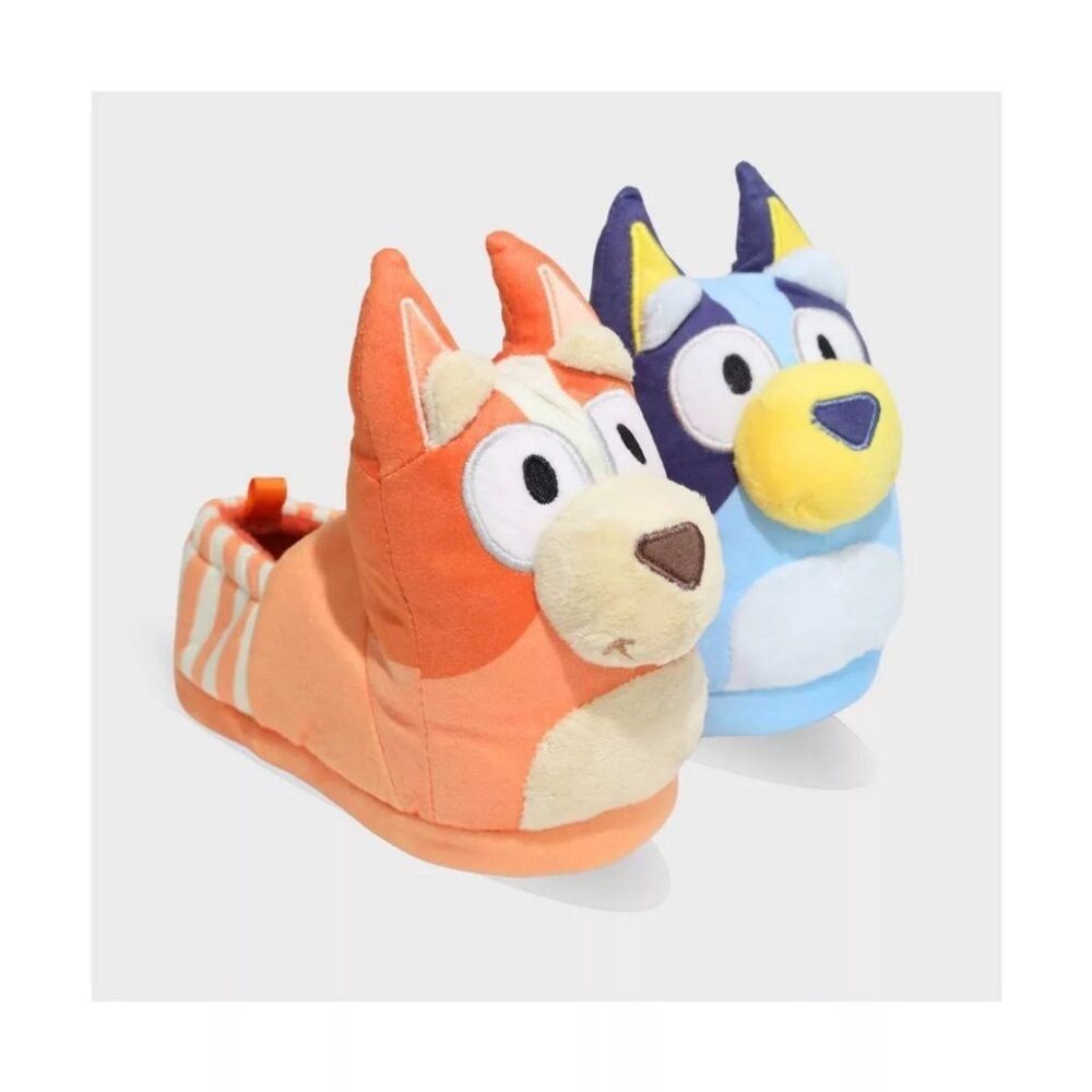 Bluey & Bingo Toddler 3D Head Slippers – Blue/Orange 11T-12T
