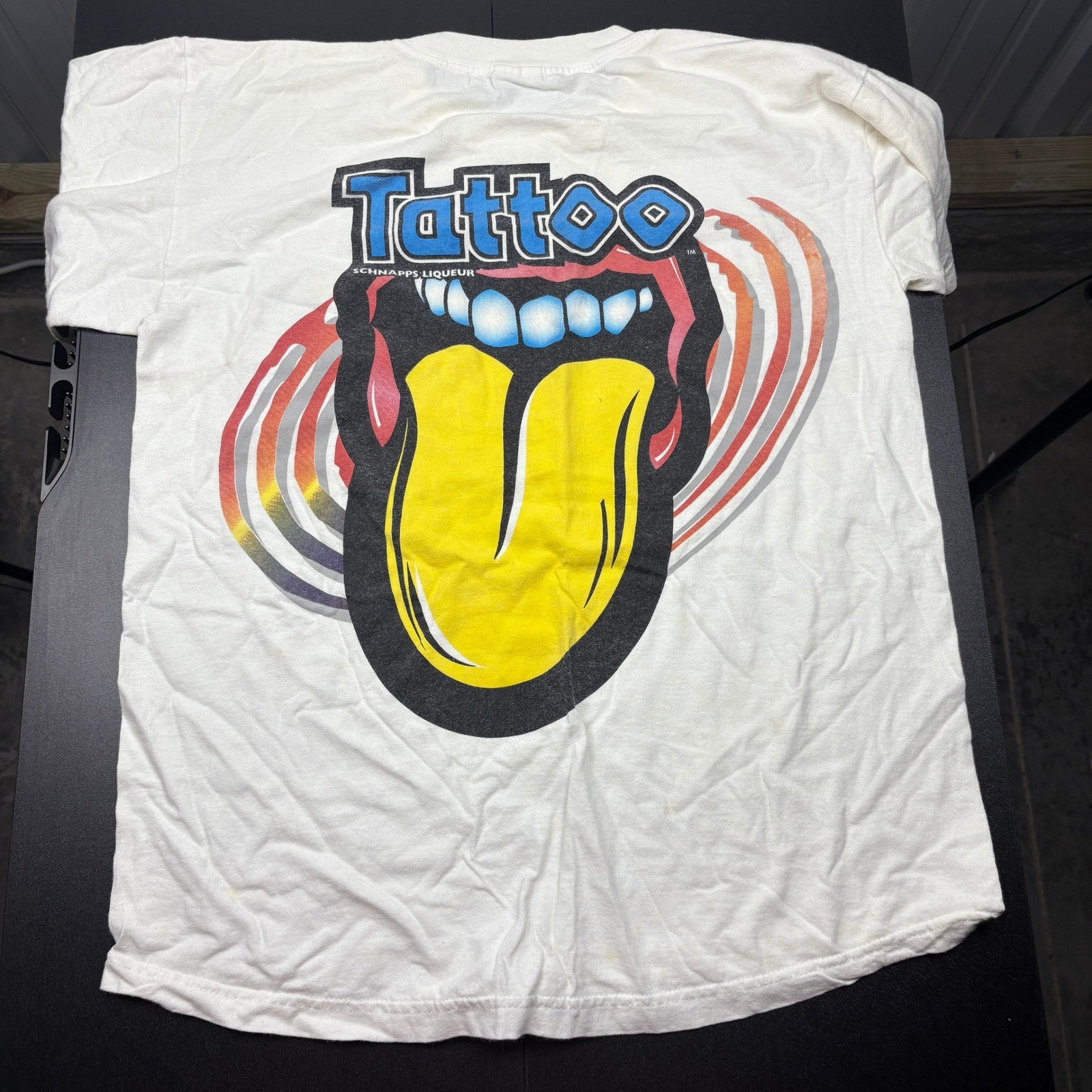 Vintage Tattoo Schnapps Liquor Graphic T Shirt Alstyle Activewear L