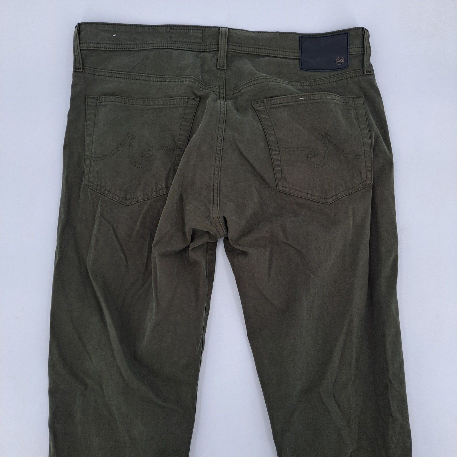 Adriano Goldschmied Everett Slim Straight Pants Mens 35×34 Italian Olive Green