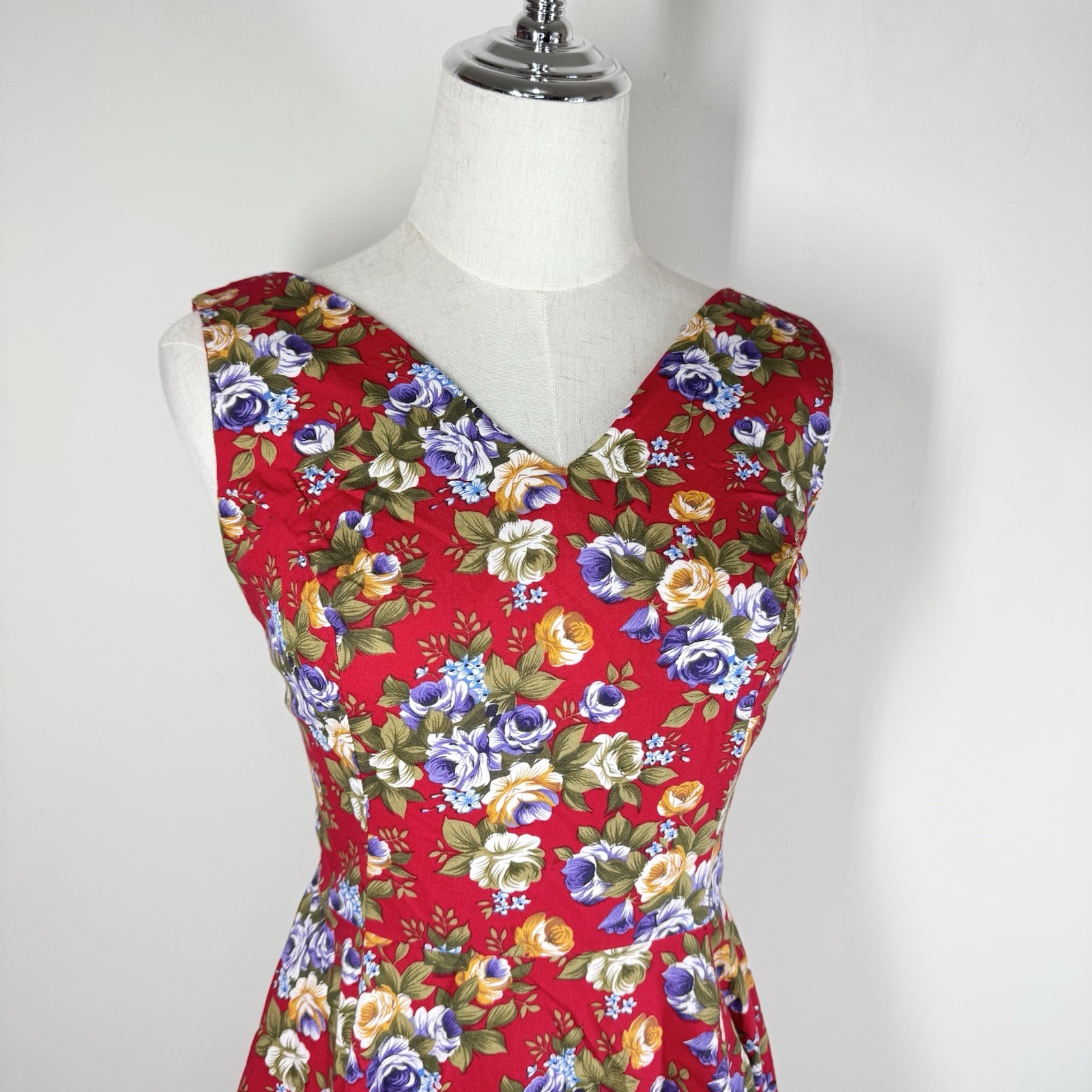 Hearts & Roses Rose Print Fit Flare Dress Size 6 Retro Alternative 50s Pin Up