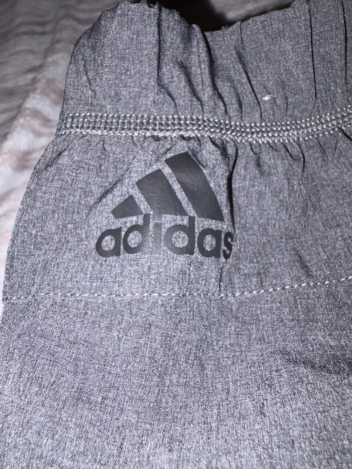 adidas Men’s Jogger Pants Gray Solid Polyester Drawstring XL 38W