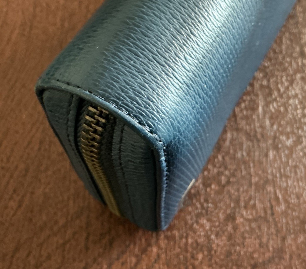 TUMI ~MONACO COLLECTION~ 8” TRAVEL/MULTI-PURPOSE WALLET ~ TEXURED LEATHER ~ BLUE